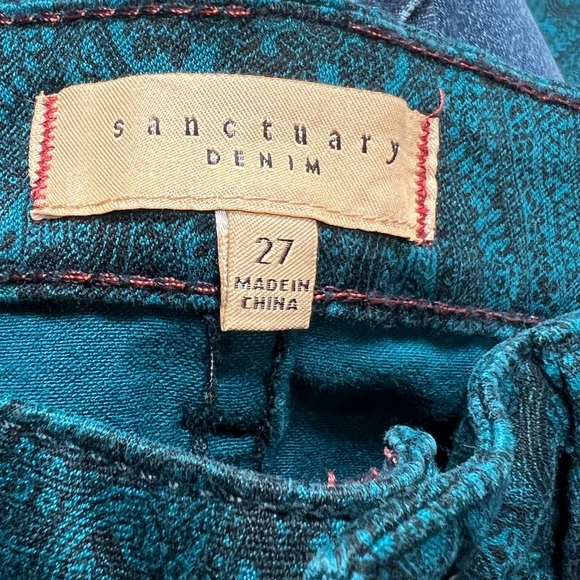 Sanctuary Denim The Charmer teal paisley print size 27 - Picture 6 of 9